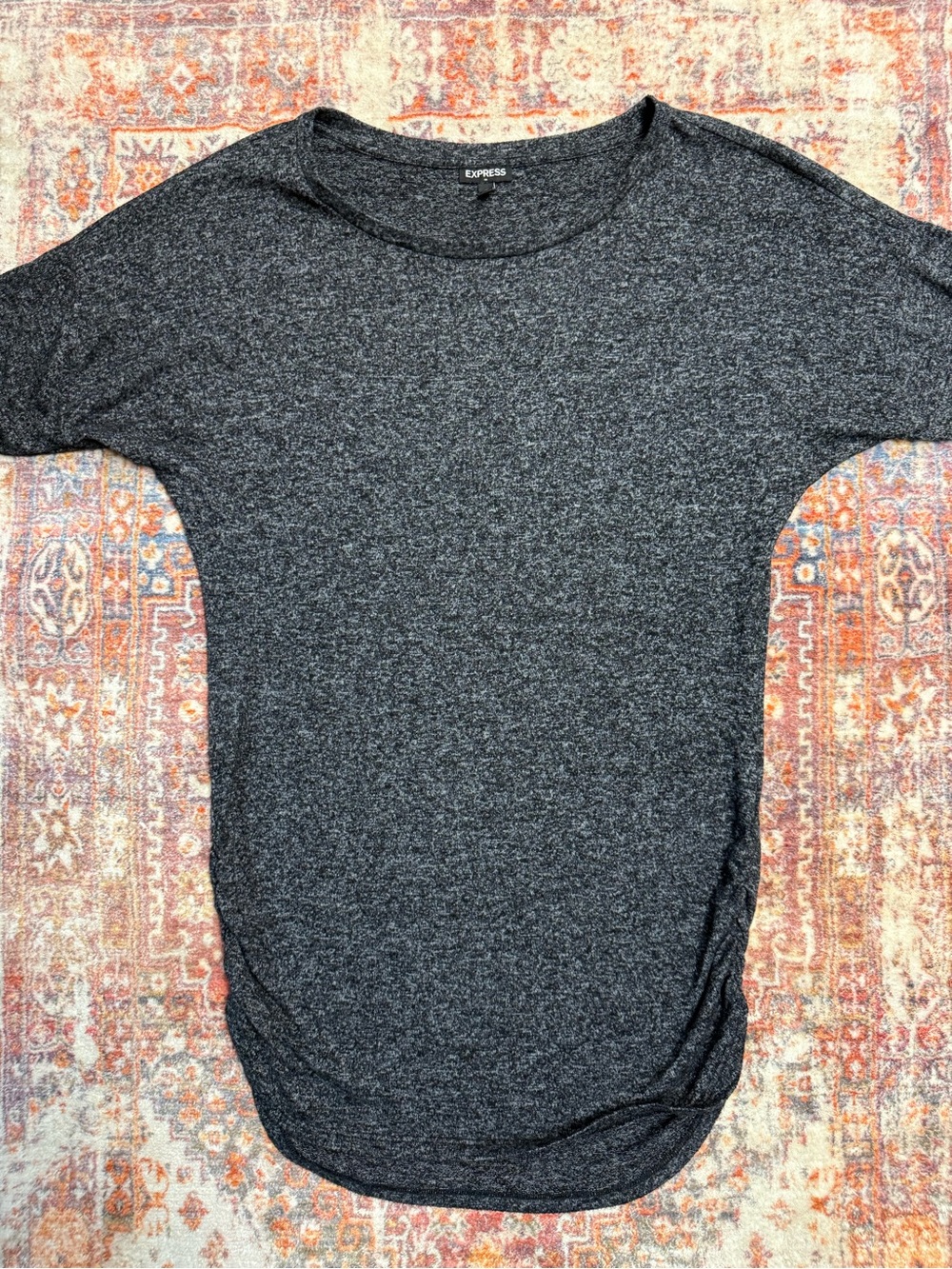 Express Gray Marled Dolman Sleeve Tunic Top Size Medium